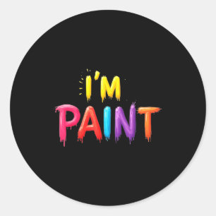 I Heart Love To Finger Paint I'm Paint Cute Couple Classic Round Sticker