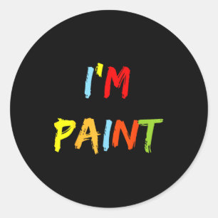 I Heart Love To Finger Paint I'm Paint Cute Couple Classic Round Sticker