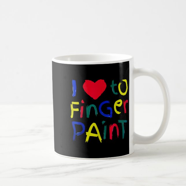 I Heart Love To Finger Paint I'm Paint Cute Couple Coffee Mug (Right)