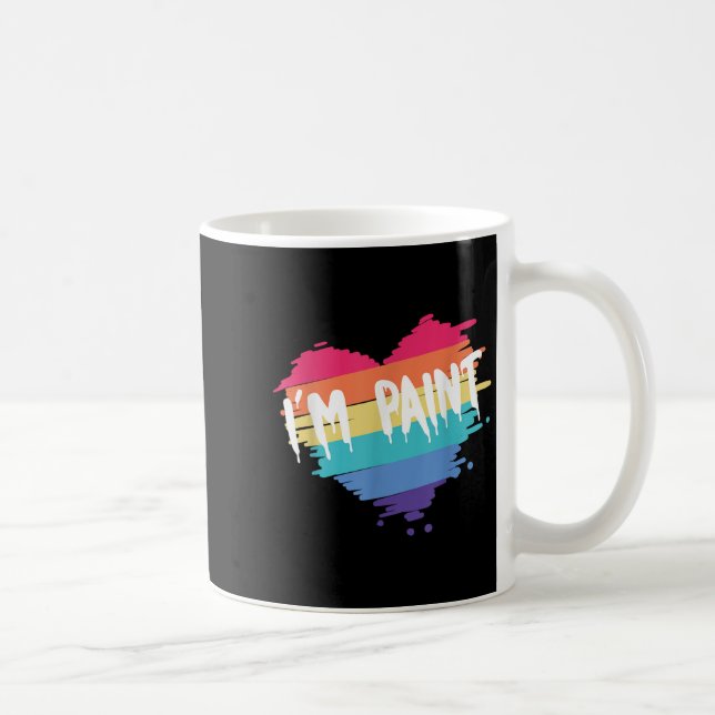 I Heart Love To Finger Paint I'm Paint Cute Couple Coffee Mug (Right)