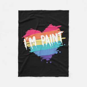I Heart Love To Finger Paint I'm Paint Cute Couple Fleece Blanket