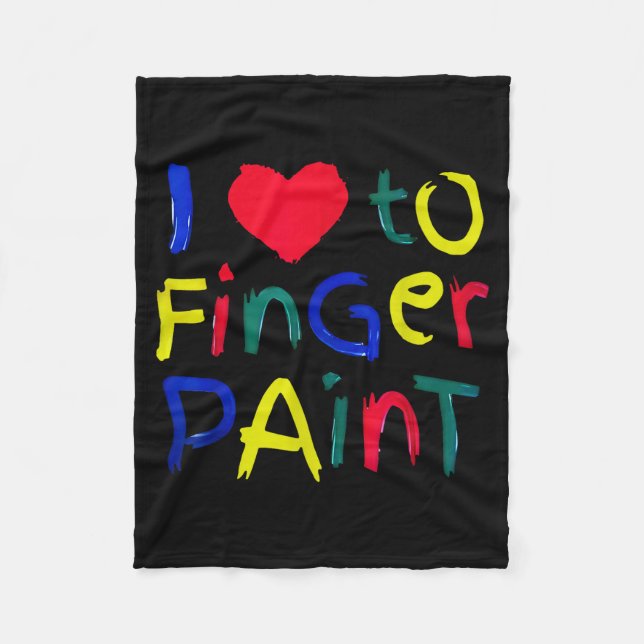 I Heart Love To Finger Paint I'm Paint Cute Couple Fleece Blanket (Front)