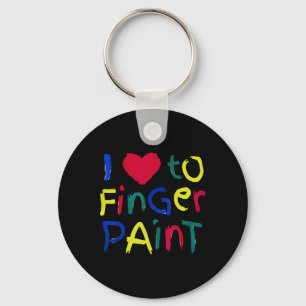 I Heart Love To Finger Paint I'm Paint Cute Couple Key Ring