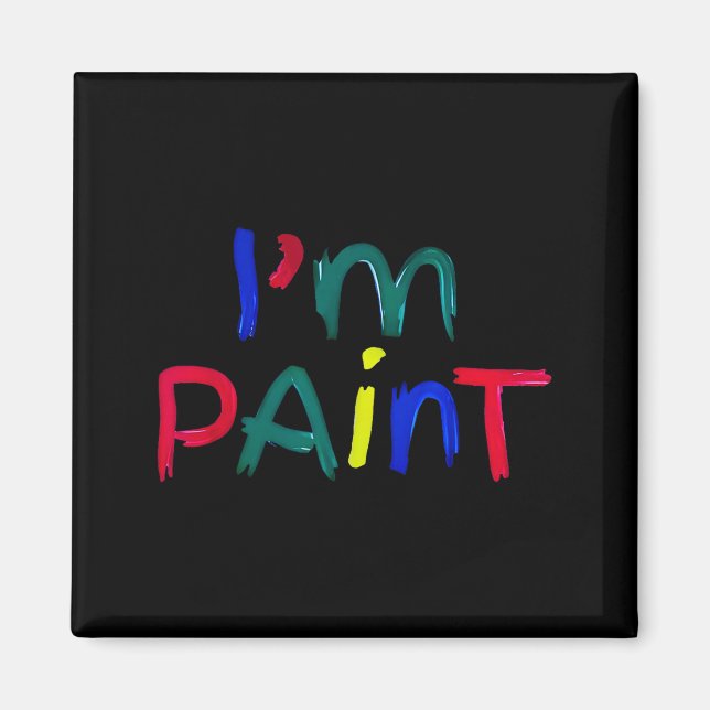 I Heart Love To Finger Paint I'm Paint Cute Couple Magnet (Front)