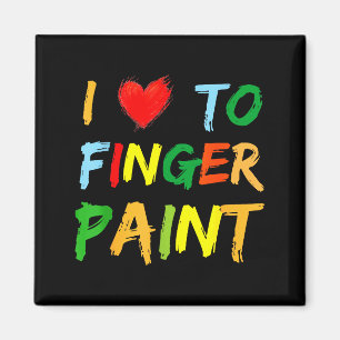 I Heart Love To Finger Paint I'm Paint Cute Couple Magnet