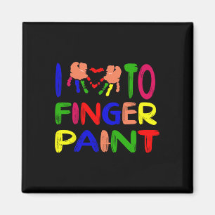 I Heart Love To Finger Paint I'm Paint Cute Couple Magnet