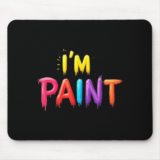 I Heart Love To Finger Paint I'm Paint Cute Couple Mouse Mat (Front)