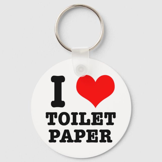 I HEART (LOVE) toilet paper Key Ring (Front)