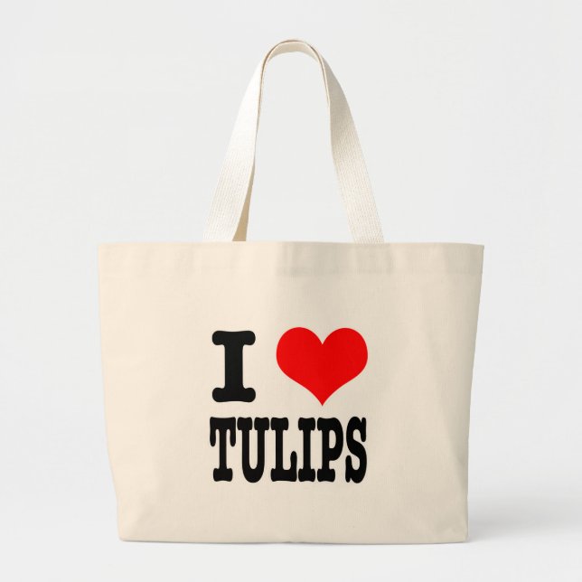 I HEART (LOVE) TULIPS LARGE TOTE BAG (Front)