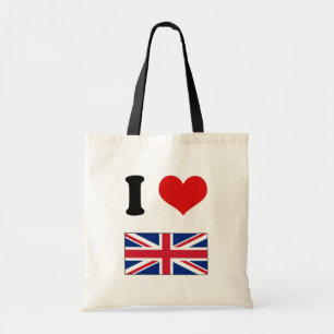 I Heart Love UK Union Jack Flag Tote Bag