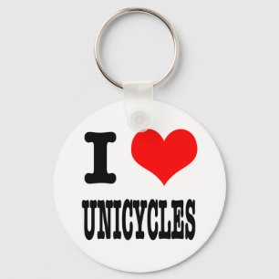 I HEART (LOVE) UNICYCLES KEY RING