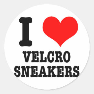 I HEART (LOVE) velcro sneakers Classic Round Sticker