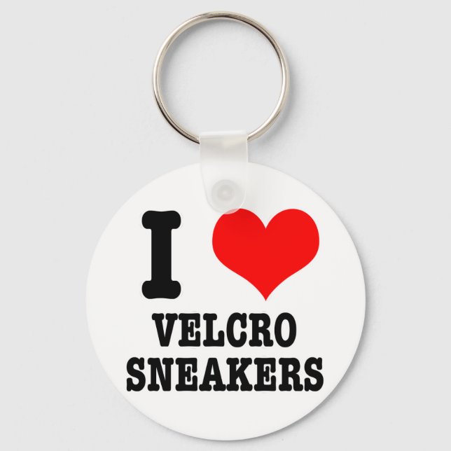 I HEART (LOVE) velcro sneakers Key Ring (Front)