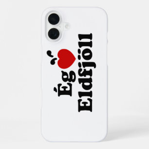 I Heart (Love) Volcanoes [Ég Elska Eldfjöll] iPhone 16 Plus Case