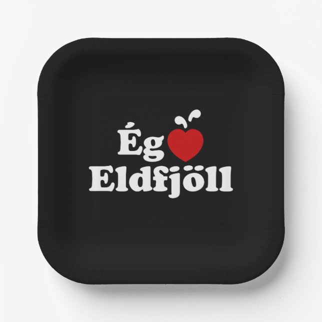 I Heart (Love) Volcanoes [Ég Elska Eldfjöll] Paper Plate (Front)