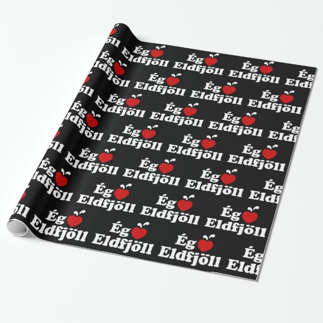 I Heart (Love) Volcanoes [Ég Elska Eldfjöll] Wrapping Paper (Unrolled)