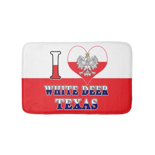 Image of I Heart Love White Deer Texas Bath Mat