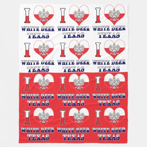Image of I Heart Love White Deer Texas Fleece Blanket