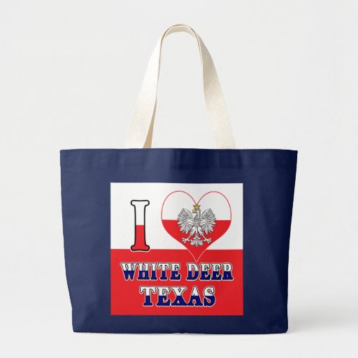 Image of I Heart Love White Deer Texas Large Tote Bag