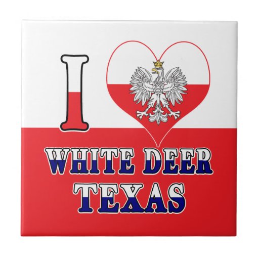 Image of I Heart Love White Deer Texas Tile