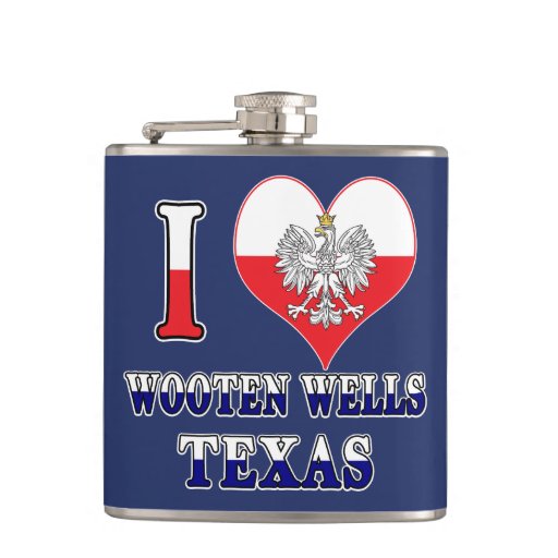 Image of I Heart Love Wooten Wells Texas Hip Flask