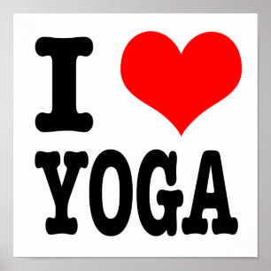 I HEART (LOVE) YOGA POSTER