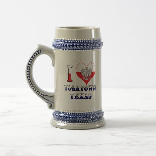 Image of I Heart Love Yorktown Texas Beer Stein