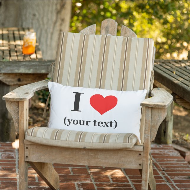 I HEART! Lumbar Pillow 13" x 21" Outdoor   (Chair)