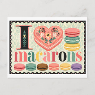 "I [Heart] Macarons" Postcard