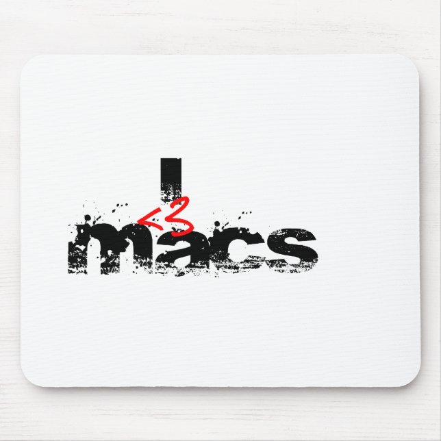 I Heart MAcs (red) Mouse Mat (Front)