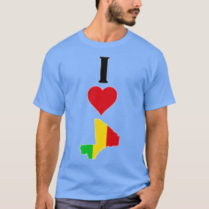 I Heart Mali Vertical I Love Malian National Flag T-Shirt