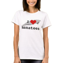 I heart manatees T-shirt - light