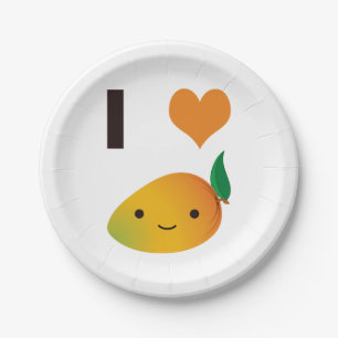 I heart Mango Paper Plate