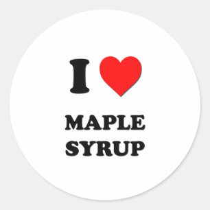 I Heart Maple Syrup Classic Round Sticker