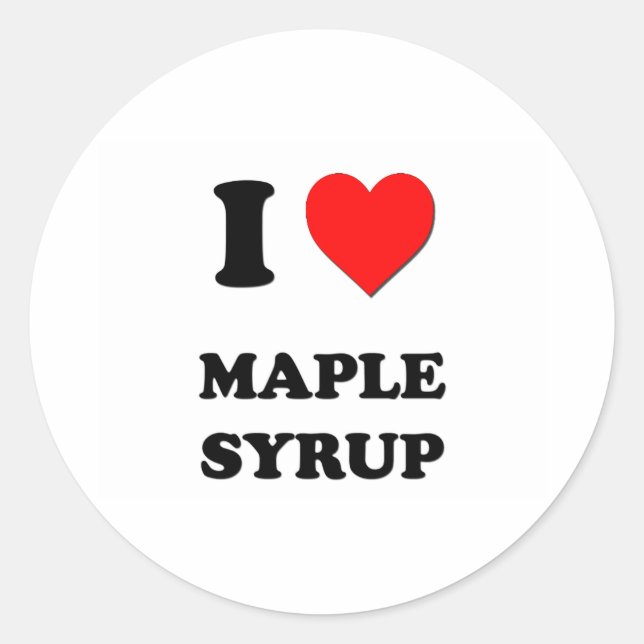 I Heart Maple Syrup Classic Round Sticker (Front)