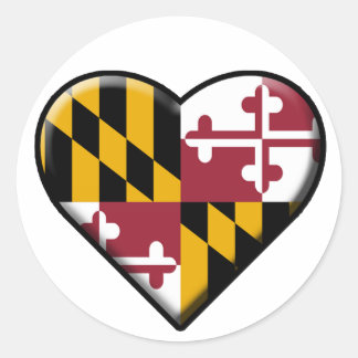 I Heart Maryland Decal (set of 6) Classic Round Sticker