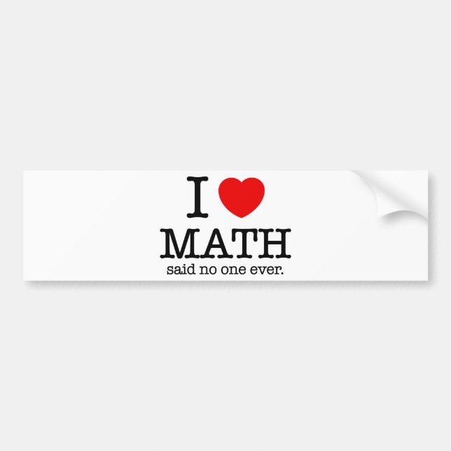 I Heart Math Bumper Sticker (Front)