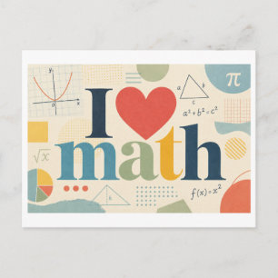 "I [Heart] Math" Postcard