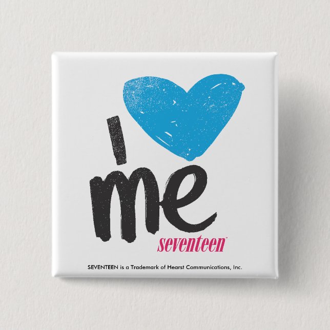 I Heart Me Aqua 15 Cm Square Badge (Front)