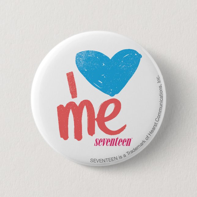 I Heart Me Aqua/Pink 6 Cm Round Badge (Front)