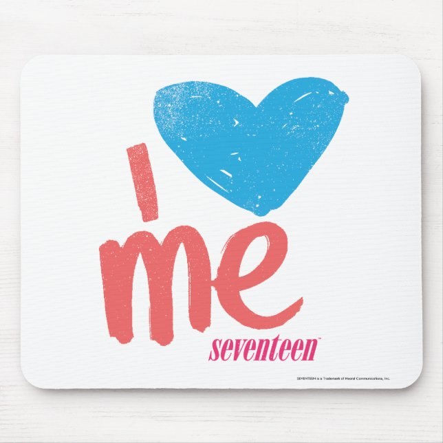 I Heart Me Aqua/Pink Mouse Mat (Front)