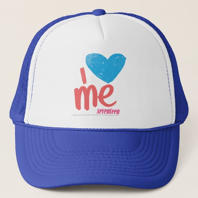 I Heart Me Aqua/Pink Trucker Hat (Front)