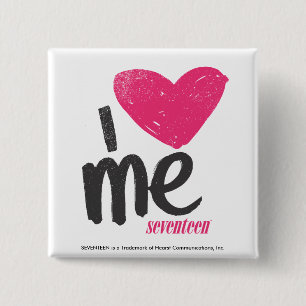 I Heart Me Magenta 15 Cm Square Badge