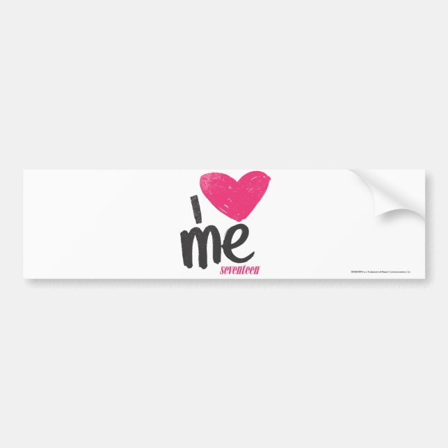 I Heart Me Magenta Bumper Sticker (Front)