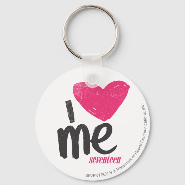 I Heart Me Magenta Key Ring (Front)