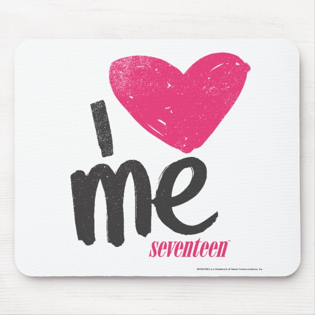 I Heart Me Magenta Mouse Mat (Front)
