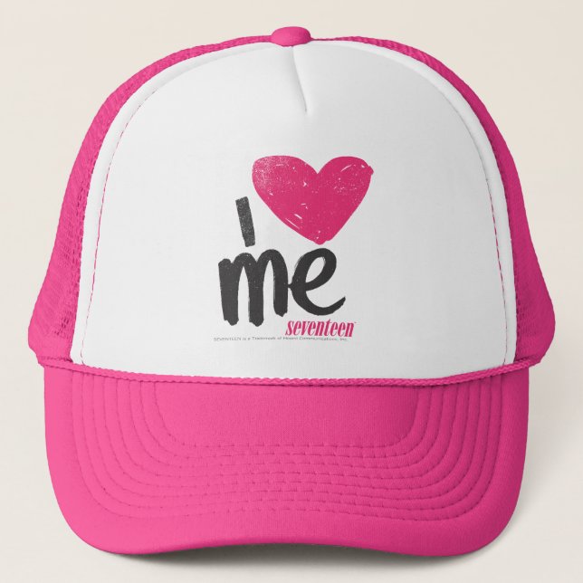 I Heart Me Magenta Trucker Hat (Front)