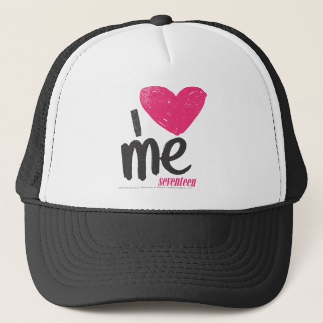 I Heart Me Magenta Trucker Hat (Front)