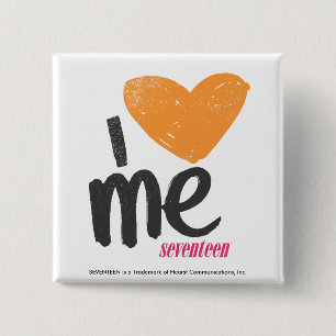 I Heart Me Orange 15 Cm Square Badge