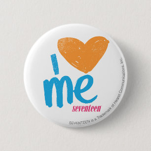 I Heart Me Orange/Aqua 6 Cm Round Badge